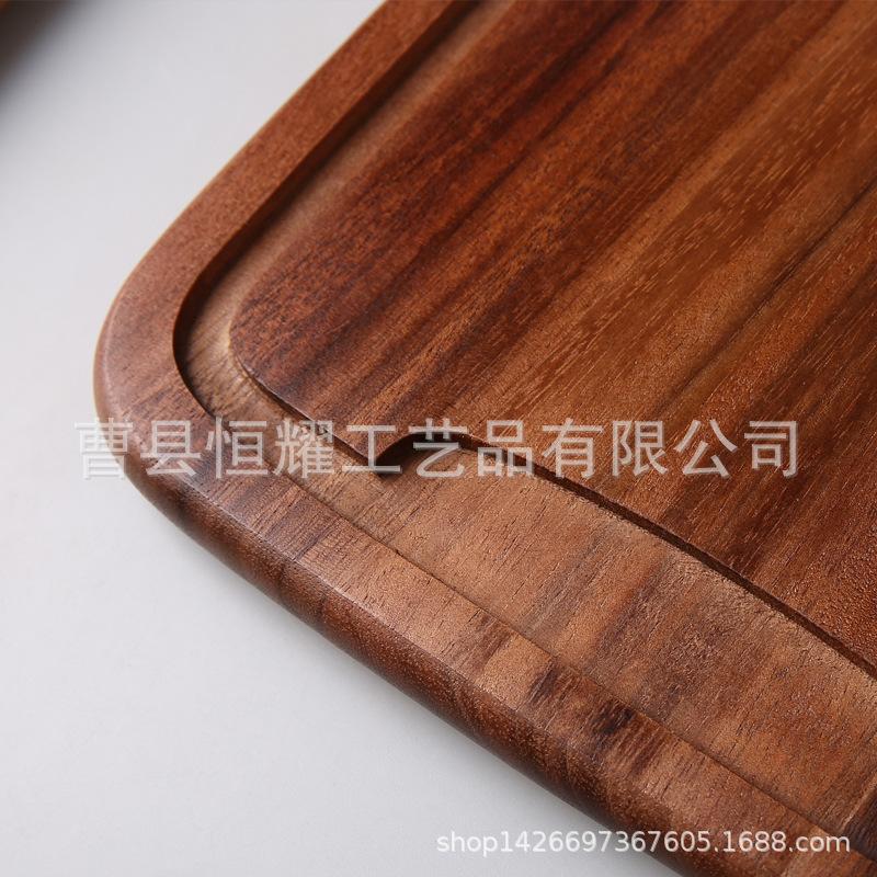 相思木菜板擀面案板 家用切菜板带凹槽木制砧板面包托盘BSCI