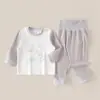 Conjunto de duas peças de outono A-grade para bebê, conjunto de duas peças com calça comprida e manga comprida para crianças, conjunto de duas peças, roupa de casa de outono e inverno para bebê