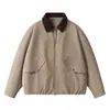 Yidao Vintage 2026 Otoño Nuevo Retro Americano Color Bloque Desgastado Solapa Holgada Chaqueta de Trabajo Detroit para Hombre