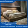 Italiano minimalista Chanel cama de couro genuíno quarto principal moderno minimalista Foshan Móveis primeira camada cowhide duplo saco macio cama de casamento
