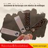 Elástico plano elástico redondo fio de aço fivela de oito manguito de oito estilingue bolso de couro amarrar conjunto de elásticos ferramenta auxiliar