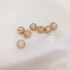 Banhado a Ouro 14K Cor Duradoura Micro-Incustado Zircônia Esfera Redonda Contas Espaçadoras DIY Pulseira Colar Feito à Mão Material de Contas Soltas