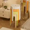 Taburete de Plástico Hogareño Resistente Duradero Apilable Restaurante Asiento Extra Súper Grueso Taburete Molino de Viento Moderno Minimalista Aula