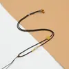 Cordón fino Mambo tejido a mano con alambre dorado y nudo de transferencia de hojas, colgante para collar, cordón para el cuello con Buda Esmeralda, cuerda a juego para hombre.