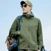 Chaqueta softshell para hombre, de una sola capa, impermeable, cortavientos, ligera, adecuada para primavera y otoño, chaqueta softshell funcional para exteriores