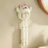 Portacepillos de dientes con forma de oso, estante de almacenamiento para cepillos de dientes domésticos, mesa de lavado para inodoro, portacepillos de dientes de pared con dibujos animados sin perforaciones