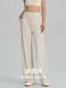 2026 Nuevos Pantalones de Yoga Fitness Rectos Elásticos de Secado Rápido Primavera/Verano Sueltos de Pierna Ancha Pantalones Largos de Piso Pantalones Deportivos para Correr para Mujer
