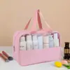 Bolsa de Cosméticos Transparente de PVC Gran Capacidad Bolsa de Baño Portátil de Viaje Impermeable Neceser Bolsa de Almacenamiento para Cosméticos
