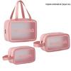 Ins estilo cosmético saco de lavagem saco portátil à prova d' água portátil transparente Pu fosco banho saco de armazenamento de natação grande capacidade