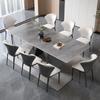 Mesa de comedor italiana ligera de lujo con placa de roca retráctil, mesa de comedor rectangular plegable, mesa de comedor moderna y sencilla para apartamentos pequeños, mesa y silla para el hogar.