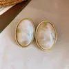 Pendientes de Plata con Aguja Acrílicos Ovalados para Acuarela con Colgante Stud Pendientes de Nicho de Alta Gama Pendientes Retro con Personalidad Accesorios de Pendientes de Moda para Mujer