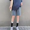 Shorts Jeans Feminino Verão 2021, Cintura Alta, Emagrecimento, Estilo Hong Kong, Soltinho, Comprimento Médio para Baixinhas