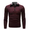 Suéter de Invierno para Hombre de Comercio Exterior con Media Cremallera Grueso Cálido Tejido de Punto Talla Grande Chaqueta de Terciopelo Suéter Casual Holgado para Hombre