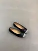 []2026 Nova Moda Quadrado Bico Bloco de Cor Laço Boca Rasa Mary Jane Rasteira Vovó Sapatos Individuais