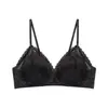 Sujetador Fino Estilo Francés para Mujer con Tallas Grandes, Minimiza la Apariencia, Previene la Planitud, Copas Triangulares Especiales, Sujetador Sexy de Encaje con Tirantes Finos