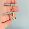 Collar de Acero Inoxidable con Letra Inglesa de Nicho Transfronterizo, Forma de Tiburón Pequeño, Colgante de Acero de Titanio que No se Desvanece, Cadena para Suéter, Hecho a Medida