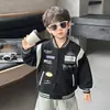 Roupas infantis meninos primavera e outono uniforme de beisebol estilo coreano infantil esportivo casual cardigã jaqueta infantil pequena e média atacado de comércio exterior