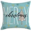 Nova fronha de linho estampada azul de Natal transfronteiriça Amazon para sofá decoração de casa fronha almofada