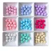 Cuentas Redondas Irregulares de Color Sólido Acrílicas 14 mm Cuentas Bigote de Dragón Agujero Recto Cuentas Sueltas para Bisutería Accesorios para Joyería Hecha a Mano