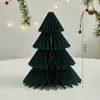 Decoración Navideña de Papel Plegable Árbol de Navidad Pequeño Adornos de Escritorio Tridimensionales Arreglo de Escena Ambiental para Ventana