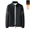Otoño e Invierno 2025 Nuevo Estilo Chaqueta de Terciopelo con Cuello Alto Moda Masculina Versátil Cortavientos Chaqueta Casual para Exteriores Máxima Tendencia