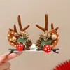 Pinza para el Cabello de Reno Navideño para Mujer Pinza para el Cabello de Fiesta Festiva Accesorio para el Peinado Accesorios de Disfraz Cosplay Lindo Doble Pinza Accesorios para el Cabello