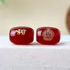 Ágata Vermelha e Preta Bronzeamento Doze Signos do Zodíaco Oito Santos Padroeiros Contas de Balde Acessórios para Pulseira DIY Tecida à Mão
