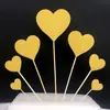 Decoración creativa para pastel bandera de amor palillo de dientes tarjeta enchufe brillante tarjeta para pastel de cumpleaños 7 juegos