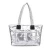 Traje Acolchado de Algodón de Moda para Combinar con Todo de Gran Capacidad, Bolso Tote Portátil, Estilo Coreano Simple para Ir al Trabajo, Bolso de Hombro/Axila