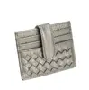 Cartera de Tarjetas Tejida Ultra Delgada de Moda Color Sólido Ranura para Tarjeta de Identificación Portafolio Ranura para ID Almacenamiento Bolsa Pequeña Portafolio de Tarjetas Portátil