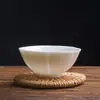 Taza de Té Gongfu Chami Fang Blanco Marfil Tazón de Té Individual Juego de Té de Cerámica Porcelana Blanca de Dehua Taza Pequeña para Cata de Té de Maestro