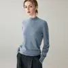 Suéter 100% Caxemira Pura para Mulheres, Cor Sólida, Gola Meia-Alta Simples, Novo Estilo Outono e Inverno 2025, Pulôver de Caxemira Soltinho, Macio e Suave