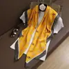 Bufanda de seda cuadrada de seda, bufanda fina de alta calidad para mujer, elegante bufanda con estampado, protección para el cuello, bufanda decorativa, venta al por mayor