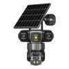 Cámara Solar Panorámica de 360 Grados con Tres Pantallas, Tres Lentes, Wifi Inalámbrico, Cámara de Vigilancia para Exteriores 4G
