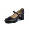 Zapatos de Tacón Alto para Mujer 2025 Tacón Grueso de Alta Gama Estilo Francés Vintage Zapatos de Una Capa para Mujer Camelia Impermeable Plataforma Cómodos Suela Blanda Zapatos de Mujer