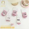 Calcetines de algodón gruesos de punto para bebé, otoño e invierno, altos, holgados, a rayas, con letras de dibujos animados, calcetines para niños, venta al por mayor, envío completo