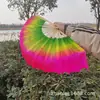 Abanico de danza fitness de doble cara de 1 pie (longitud de caña de bambú 30cm * cabeza flotante 10cm) color fresh mayoreo