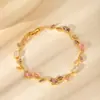 Pulsera de cristal de hoja y pétalo multicolor de moda de venta caliente transfronteriza, accesorio de mano en capas de hoja y tulipán de lujo ligero