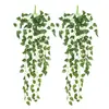 Pothos Artificial para Pendurar na Parede Amazon Transfronteiriço Rattan Sempre-Verde Simulada Decoração de Casa Cesta Suspensa de Planta Artificial Flor Artificial para Pendurar na Parede