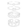 1075 Estilo K Ins Diseño de Lujo Accesible de Nicho Versátil Anillo de Corazón Calado Plata Brillante Plata de Ley S925 Anillo para Mujer