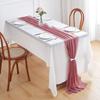 Caminho de mesa de chiffon simples de cor sólida francesa para festa em casa toalha de mesa retangular azul corredor de mesa decorativo uma geração de cabelo