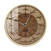 Reloj de Pared de Plástico de Alta Gama con Patrón de Avión de Madera de 12 Pulgadas Transfronterizo, Reloj Silencioso Personalizado, Reloj Decorativo para Ambiente de Dormitorio