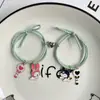 Pulsera de pareja melody coolomi un par para novia estuche pequeño de cuero pulsera de succión magnética para novias diadema femenina
