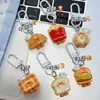 Nuevo Comida Divertida Temática Lindo Pan Croissant Llavero Original Colgante de Resina Decoración de Bolso Pequeño Regalo