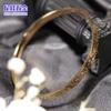 Novo em estoque pulseira gelo quebrado banhada a ouro 24k pulseira sólida flash joias femininas anel pulseira