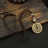 Colgante de collar con colgante de moneda de bronce con forma de fantasma de montaña, con hebilla de seguridad para bolso, colgante vintage con forma de pez que cae aceite y dragón saltando en la puerta.