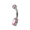 F136 Titanio Cilíndrico Rosca Interna 5A Circonita de Color Marqués Piercing de Ombligo Aleación de Titanio G23 Joyería para Piercing Corporal Anillo de Ombligo