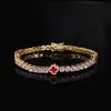 Hip-Hop Europeu e Americano Cobre Zircônia Trevo Corrente Tennis Exquisita Cravejada de Diamantes Moda Versátil Acessório Nova Pulseira Transfronteiriça