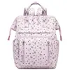 Mochila Bolso para Pañales con Estampado de Lazo de Corazón Multifuncional Gran Capacidad Impermeable Mochila para Mamá Portátil Viaje de Maternidad Bolsa de Almacenamiento para Pañales Para Cuidado del Bebé