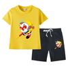 Sun Wukong Meninos Terno de Verão Verão Infantil 2023 Novo Bebê Bonito Algodão Shorts de Manga Curta Conjunto de Duas Peças